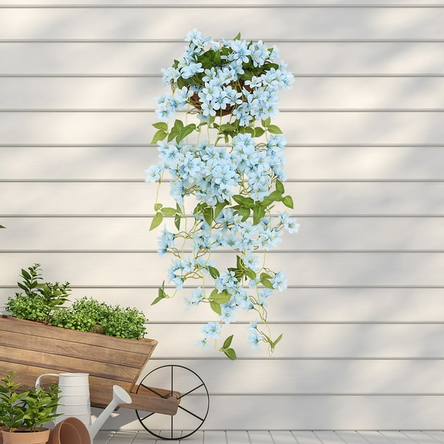 Decoración del hogar, decoración de habitaciones, simulación de flores de primavera, tapiz para sala de estar, flores artificiales, tapiz decorativo para interiores, orquídeas colgantes, plantas verde