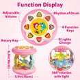 thumbnail image 3 of Vanmor Baby Girl Toys 6-12 Months- Pink Musical Light Up Ocean Rotating Tummy Time Infant Learning Crawling Pink Toys Babies Boys 1 2 3 Year Old for Birthday Baby Gifts, 3 of 6