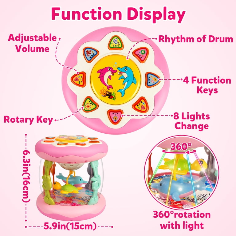 Morkka Baby Ocean Projektor Musikspielzeug – 360° Drehendes Licht, Trommelklang, Für 6-18 Monate, Ideales Geschenk Für Jungen Und Mädchen Morkka Baby Ocean Projektor Musikspielzeug – 360° Drehendes Licht, Trommelklang, Für 6-18 Monate, Ideales Geschenk Für Jungen Und Mädchen