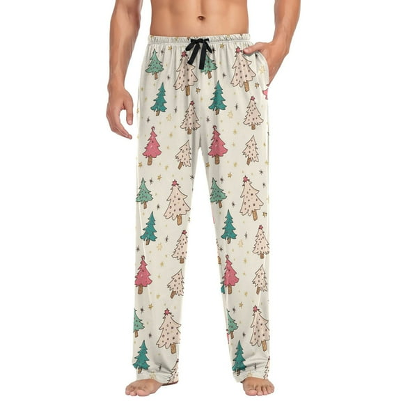 joogoo Men's Pajama Pants Christmas Cute Trees Soft Long Sleep Lounge Pjs Bottoms L
