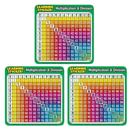 Scholastic Teaching Solutions Multiplication-Division Learning Stickers, 4", 20 Per Pack, 3 Packs