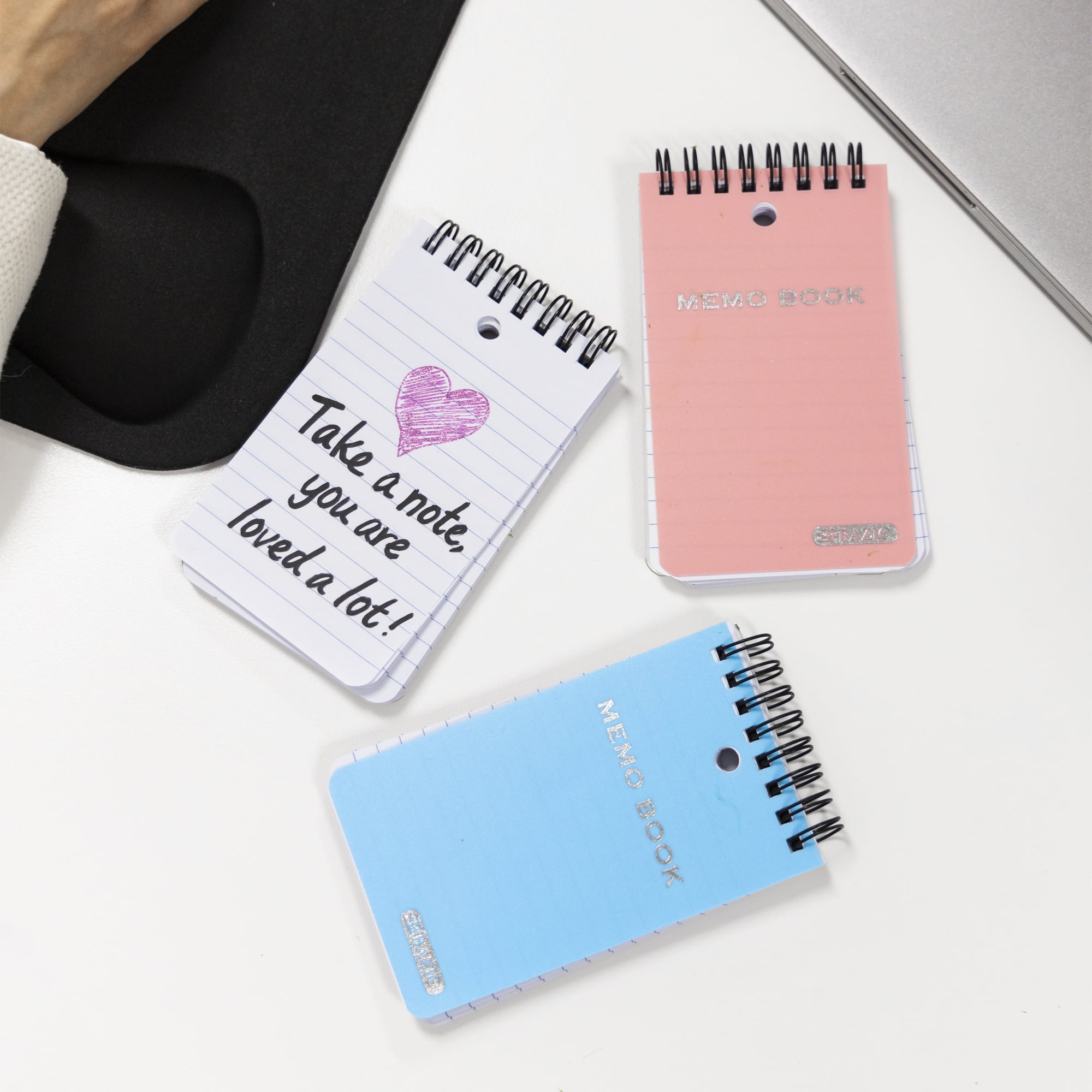 BAZIC Mini Lined Paper Pack, Bulk Notes, Small Notebook Memo