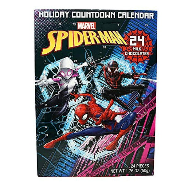 Marvel Spiderman Chocolate Advent Calendar with 24 Milk Chocolates for