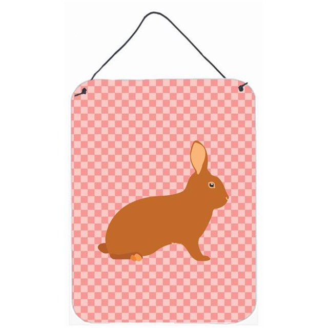 Carolines Treasures BB7969DS1216 Rex Rabbit Impression Murale Ou de Porte à Carreaux Roses