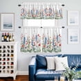 thumbnail image 2 of Spring Floral Kitchen Curtains Sets for Windows 24 Inch Length, Summer Butterfly Botanical Colorful Rod Pocket Window Treatments Tier Curtains and Valances Set for Bedroom/Bathroom, 2 of 8