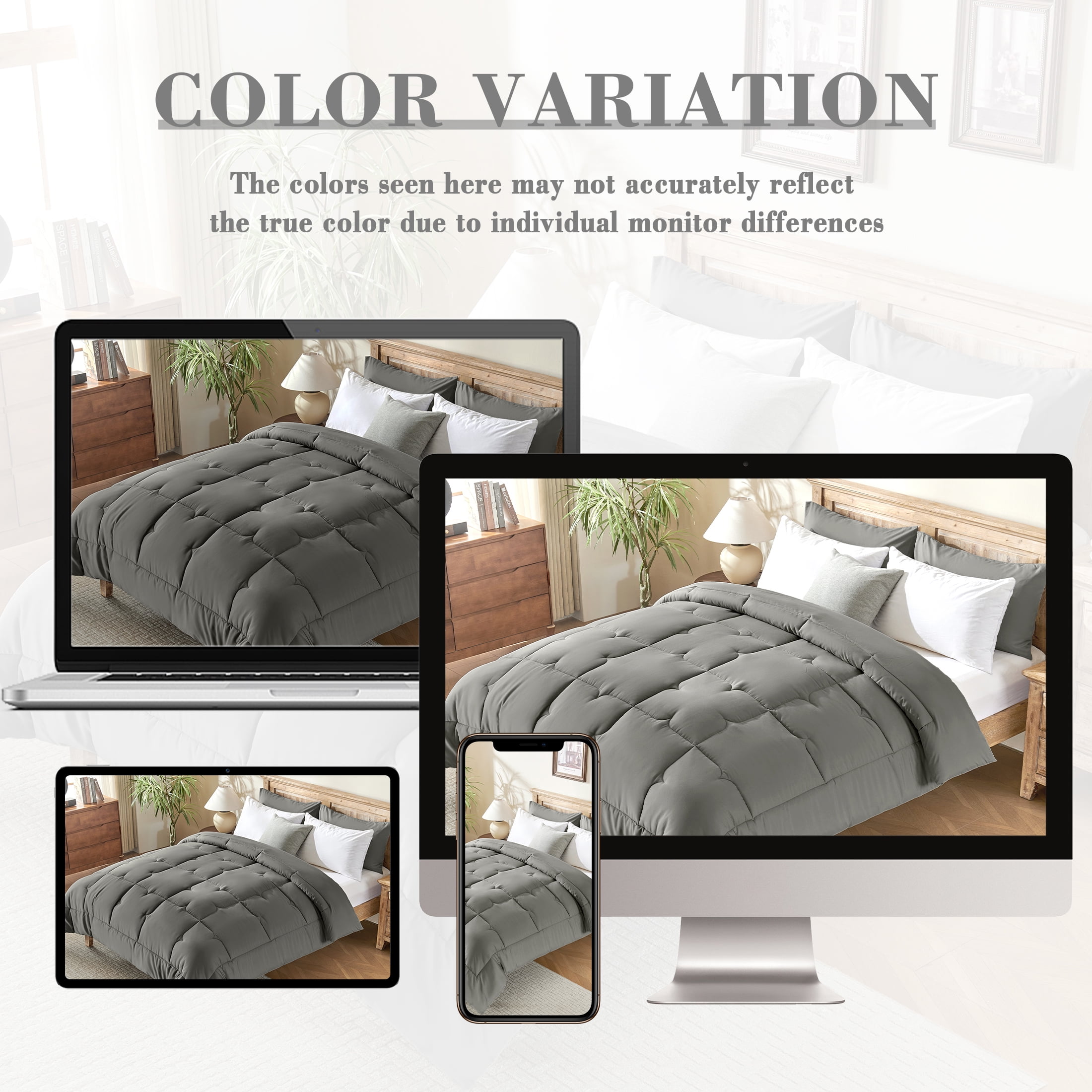 CIVETET 3-Piece Queen Comforter Set, Luxury Bed Linen - All-Season Down Alternative Bedding Bundle with 2 Pillow Shams, Premium Soft Bedding Set Machine Washable