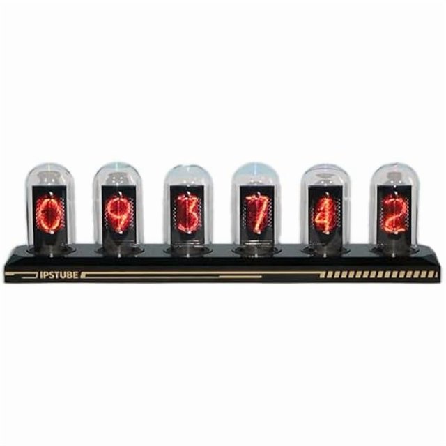 wonima44 Nixie Tube Clock Glow Tube Clock IPS Color Screen Digital Clock DIY Analog Digital Tube WiFi time Desktop Desktop Digital Clock Decoration Gift (H401)