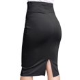 thumbnail image 4 of Moa Collection Women's High Rise Knee-Length Pencil Skirt with Slit, 4 of 4