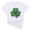 thumbnail image 2 of T-shirt de la Saint-Patrick pour Femmes, Col Rond, Manches Courtes, Imprimé Arbre de Noël, 2 of 4