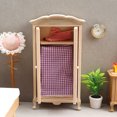 thumbnail image 3 of Armario de casa de muñecas Hesroicy: modelo de armario de madera en miniatura con microescena realista, decoración de muebles, mini armario de madera vertical, accesorios de escena para casa de, 3 of 8