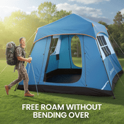 MARNUR 6-Person Instant Cabin Tent, Camping Tent with Carry Bag , Instant Setup, Outdoor, Hiking, Traveling, Blue