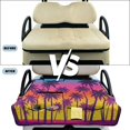 thumbnail image 6 of COEQINE Golf Cart Seat Blanket Towel, Folds Compact for Carrying, 51.2x30.3 Inch Fit for EZGO/Yamaha/Club Car, 4 Compartment Storage, Quilted Comfort Layer, Pink Blue Hawaiian Palm Tree, 6 of 8