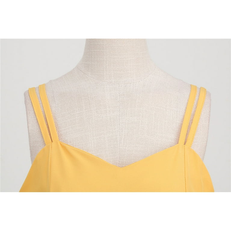 GZWYHT Dresses for Women 2025,Prom Dresses Women Casual Sleeveless 1950s  Housewife Evening Party Prom Dress Womens Dresses Formal Dresses,Midi  Dresses,Yellow Dress,Graduation Dress L - Walmart.com