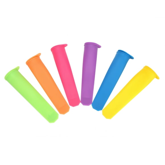Ftory 6pcs Silicone Ice Cream Mould Réutilisable Bricolage Ice Bar Maker Moule Chocolat Dessert Congelé Popsicle Accueil Cuisine Outils avec Couvercle pour Vos Enfants (Pack De 6, Coloré)