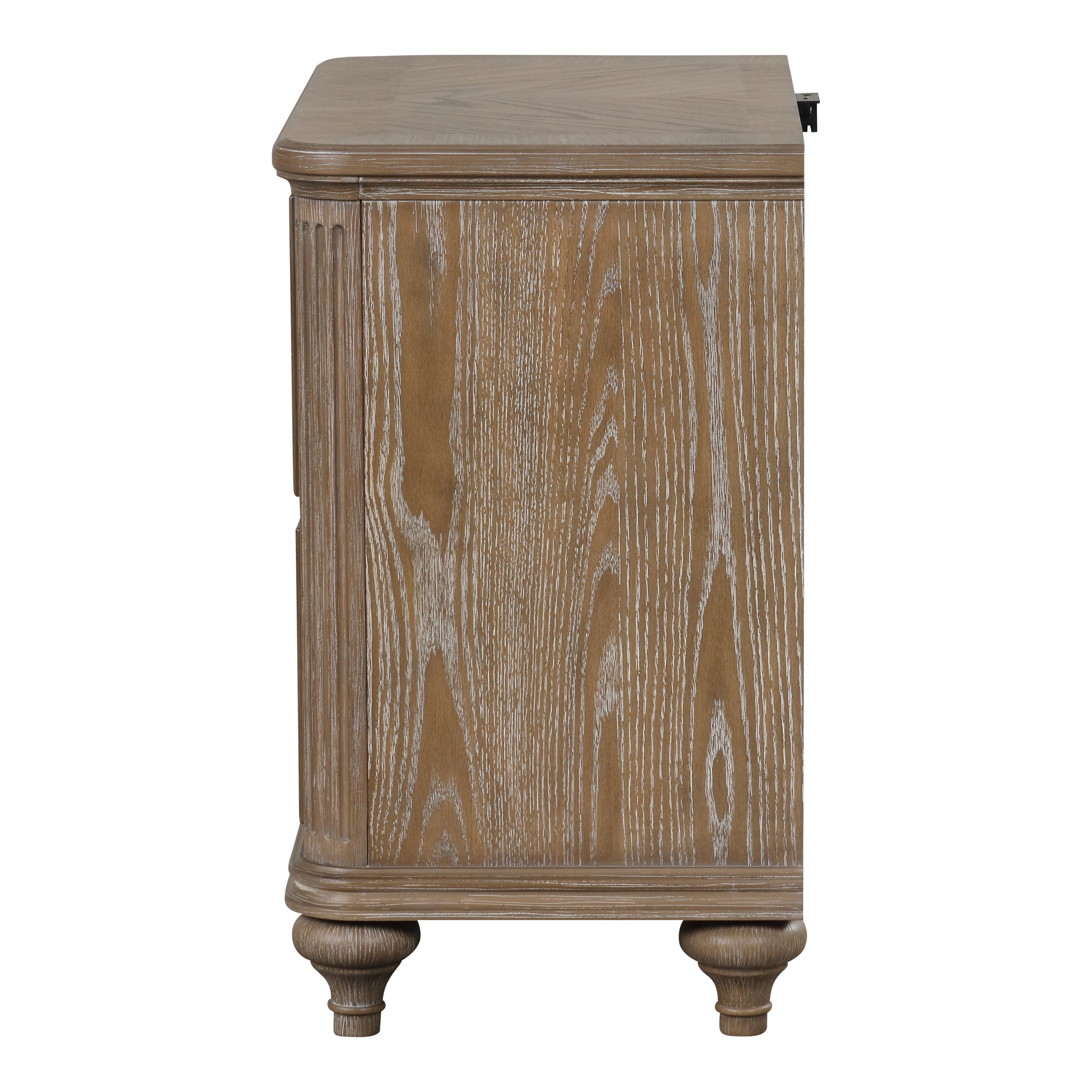 Furniture of America Jares Adult Transitional 2-Drawer Nightstand with USB Port, Rustic Oak