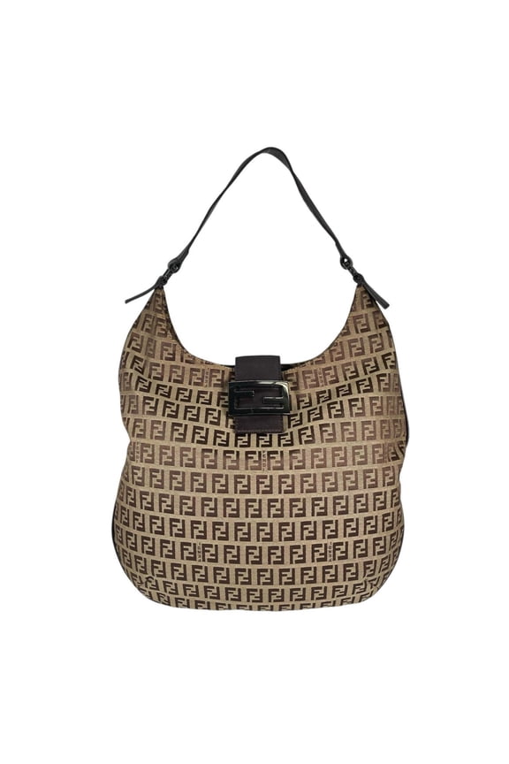 Pre-Owned FENDI Zucchino handbag, canvas, beige, women's.