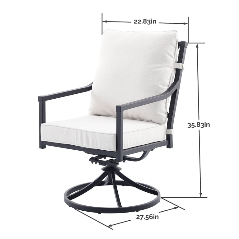 My Texas House Cambria Swivel Dining Chair, Set of 2, Black photo 7