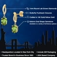 thumbnail image 2 of Gem Stone King 14K Yellow Gold Green Peridot and Lab Grown Diamond Earrings for Women | 2.89 Cttw | Gemstone August Birthstone | Oval 8X6MM, 2 of 6