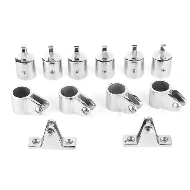 Juego de 12 Uds. De 6 mandíbulas deslizantes, 4 tapas de extremo de ojo, 2 bisagras de cubierta, 3 arcos Bimini, accesorios para barcos de montaje superior de 22mm (7/8 pulgadas) Jadeshay A