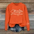 thumbnail image 5 of BODOAO You Are Stronger Than The Storm Sweatshirt Crewneck Long Sleeve Shirt Positive Letter Print Shirt Pullover Sweater Fall Outfits Comfy Tunic Tops Christian Sweatshirt Women Orange S, 5 of 5