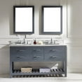 thumbnail image 3 of Caroline Estate 60" Double Bath Vanity in Espresso with White Marble Top and Square Sinks with Brushed Nickel Faucets with Matching Mirrors, 3 of 3