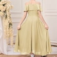thumbnail image 5 of ZHOGXU Kids Elegant Solid Color Dresses For Girls Flutter Sleeve Halter Neck Ruffled Formal Gown Nice For Party And Dance, 5 of 9