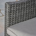 thumbnail image 5 of Lilyana Outdoor 3 Piece Wood and Wicker Bistro Set with Cushions, Gray, Gray, Silver, 5 of 8