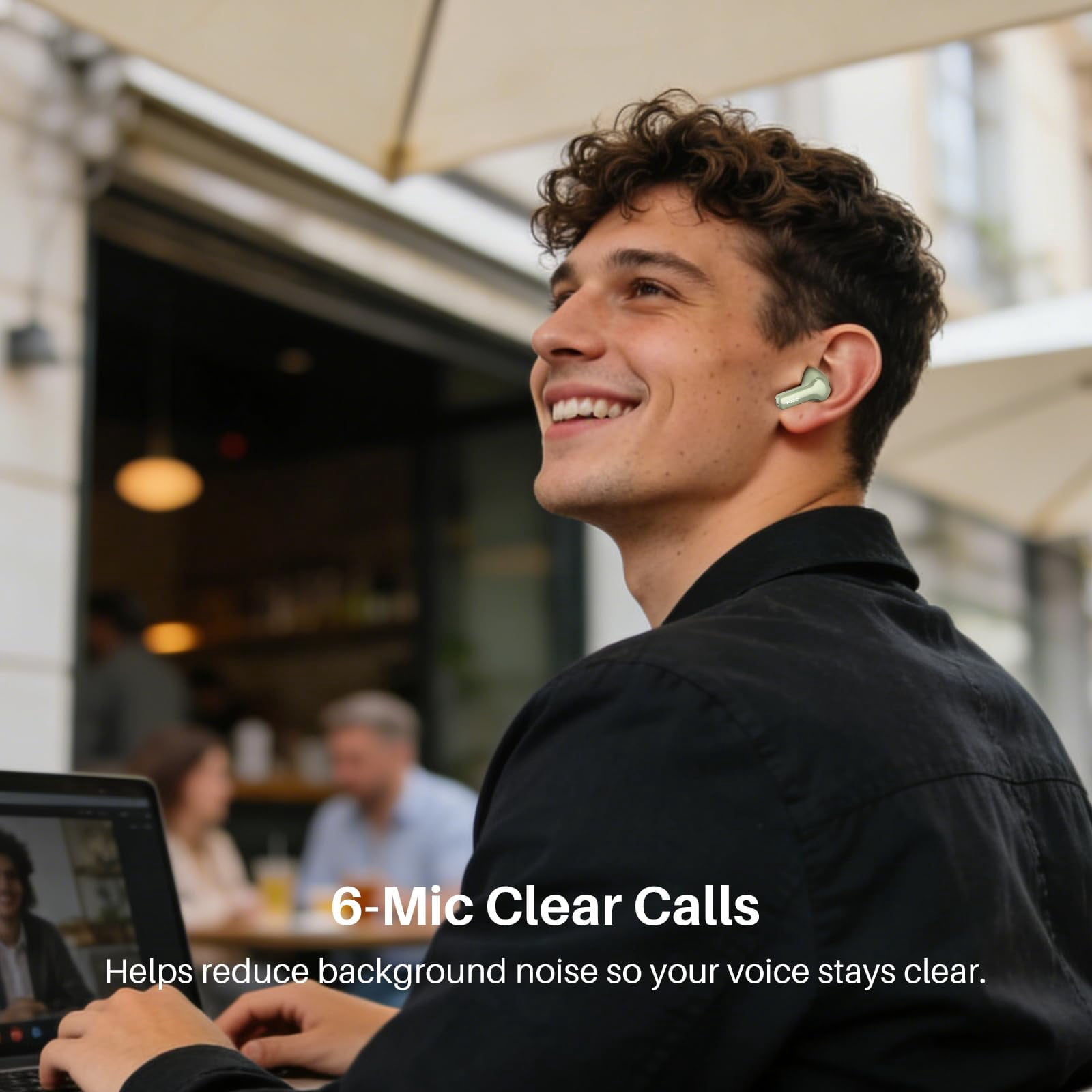 TOZO AI Translation Noise Cancelling Earbuds Wireless, Bluetooth Headphones, 68H Play, 6-Mic ENC Clear Calls, Stereo Bass with APP-32EQ, LED Power Display, IPX8 Waterproof, Fast Pairing & Low Latency