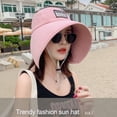 thumbnail image 5 of Fashionable Travel Bucket Hat UV Protection Big Brim Visor Summer Hat Beach Sunhats Women Hat Sun Protection Cap KHAKI, 5 of 8