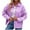 Purple, variant on Women's Solid Color Basic Button Denim Jacket With Pockets, Casual Denim Jacket Top Women Distressed Oversize Frayed Hem Trucker Denim Jean Jacket Shirt Shacket Size