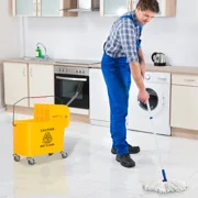 Compact Mop Bucket with Wringer, 21-Quart Rolling Mop Bucket with Separate Dirty & Clean Water