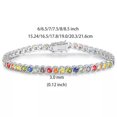thumbnail image 5 of QQTDFG Womens 18K White Gold Plated 3mm Colorful Zircon Octagonal BuckleTennis Bracelet-8.5", 5 of 5