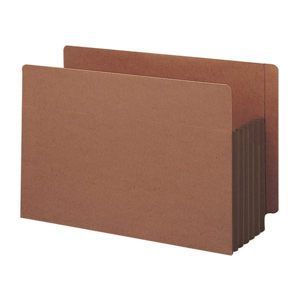 Smead® Redrope Extra-Wide End-Tab File Pockets, Legal Size, 5 1/4" Expansion, 30% Recycled, Dark Brown, Box Of 10