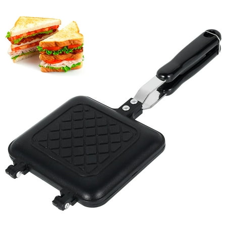 

Double Side Bread Frying Pan Sandwich Maker Non Stick Barbecue Plate Multiple Purposes Sandwich Toaster Mold Heat-resistant Toastie Waffle Maker for Kitchen