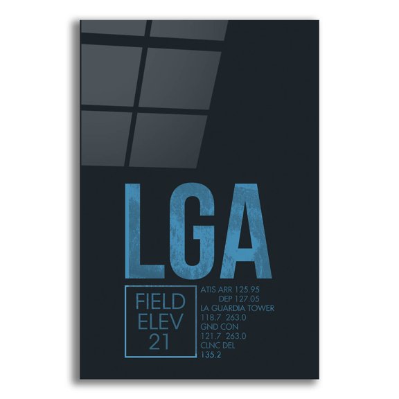 Epic Art 'LGA ATC' by O8 Left, Acrylic Glass Wall Art, 12"x16"