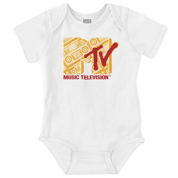 Vintage MTV Retro Boombox Logo Romper Boys or Girls Infant Baby Brisco Brands NB