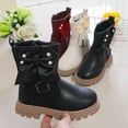 thumbnail image 6 of Xijirk Girls Boots,Children Thick Heeled Thick Soled Girls Mid Length Boots Pearl Bow Children Short Boots,Size 11.5, 6 of 8