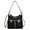 Black Pewter, variant on Harper Vegan Color Block Leather Women Shoulder Bag by Mia K - Light Blue Denim