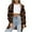 Khaki, variant on Shacket for Women Fall Loose Long Plaid Jacket Casual Lapel Button Down Coat Long Sleeve Shacket with Pocket
