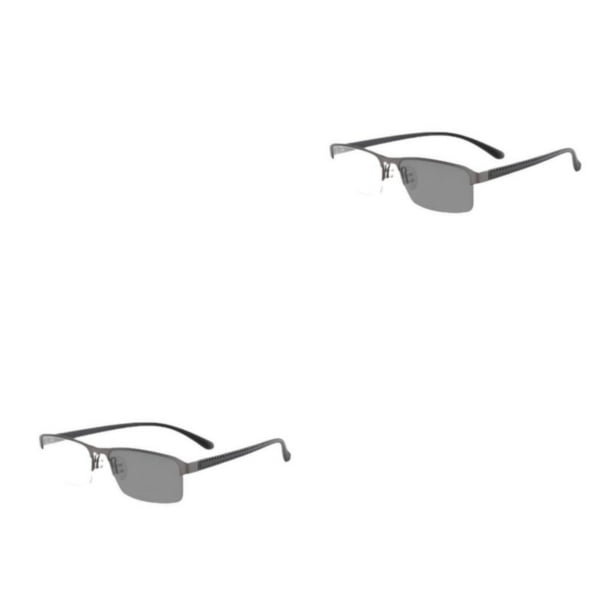 Qarigey Gafas de sol de media montura para hombre de doble con dioptrías antideslizante estilo Vintage hipermetropía anteojos para presbicia Type17 NO17