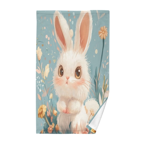 Pure Cotton Face Towel 16x28 Inches Hand Towel Bath Towel Hand Bath Towels Soft Good Water Absorption for Washing Face Wiping Face A Cartoon Rabbit
