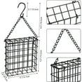 thumbnail image 2 of 2PCS Outdoor Suet Cage Bird Feeder, Wild Bird Feeder, Single Suet Cake Capacity, Fruit and Suet Feeder Style for Outside Hanging (Black), 2 of 5
