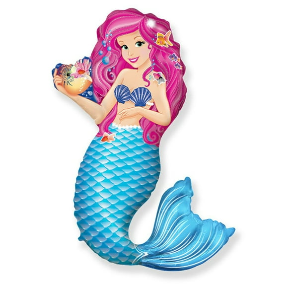 43 inch Zoe Mermaid Foil Mylar Balloon - Party Supplies Decorations