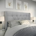 thumbnail image 2 of HomeFare Hilton Tête de Lit Gris Clair Tissu de Lin Plein / Queen, 2 of 6