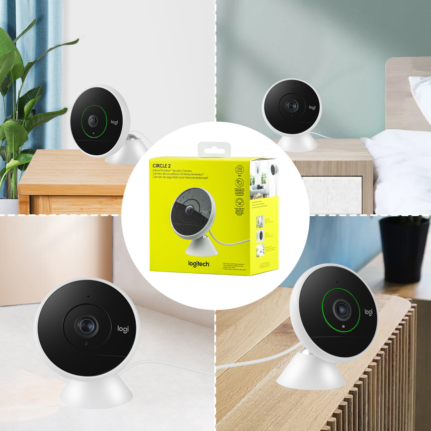 direktør melodrama At læse Logitech Circle 2 Indoor/Outdoor Weatherproof Wired Home Security Camera  Compatible with Alexa/Apple HomeKit/Google Assistant - Walmart.com