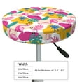 Colorful flamingo Stool Covers Round Bar Stool Covers, Round Bar