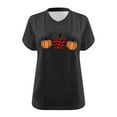 thumbnail image 4 of WREESH Womens Plus Size V Neck T Shirts Thanksgiving Shirts Pumpkin Graphic Print T-Shirt Casual Short Sleeve Tee Tops Dark Gray, 4 of 5