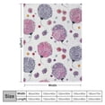 thumbnail image 4 of Nawypu  Hedgehog Throw Blanket, Watercolor Style Funny Smiling Spiny Mammals with Hand Drawn Daisy Flowers, Flannel  Accent Piece Soft Couch Cover for Adults,  Pink Purple White, 4 of 6