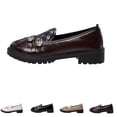 thumbnail image 5 of NexTorq Platform Loafers for Women,Chunky Loafers Women,Leather Comfortable Shoes,Lug Sole Metal Buckle Business Work Shoes, Brown, 43, 5 of 5