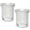 Clear, variant on 2 Pack Holder - with Lids, Bathroom Organizers and Storage Canister for Cotton Balls,Swabs,Floss Picks,Hair Ties,Clear Glass Vintage Bathroom Decor Jar Set